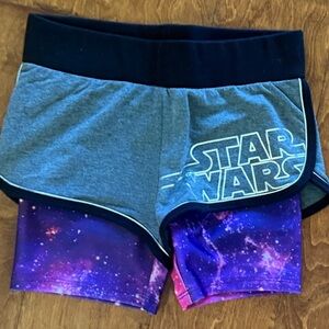 Like New Size Small Disney Star Wars Gray and Purple Athletic Shorts